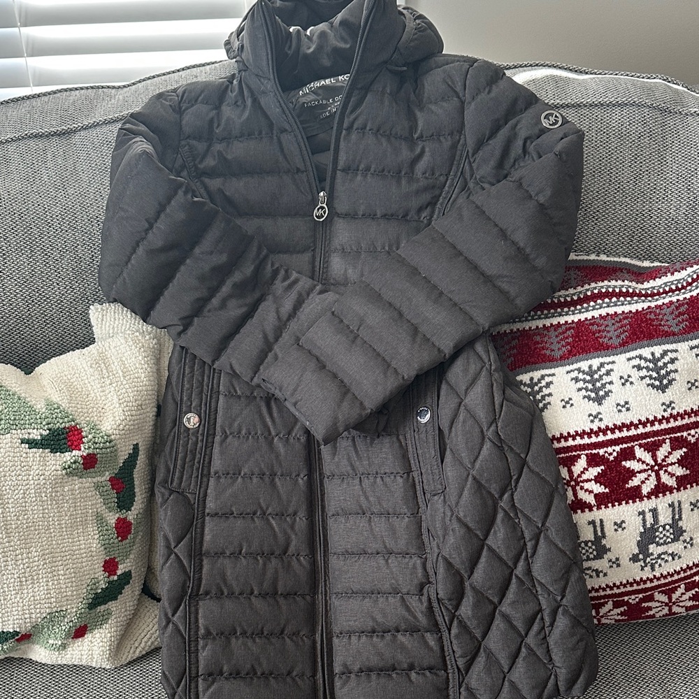 Michael Kors Charcoal Quilted packable Jacket
